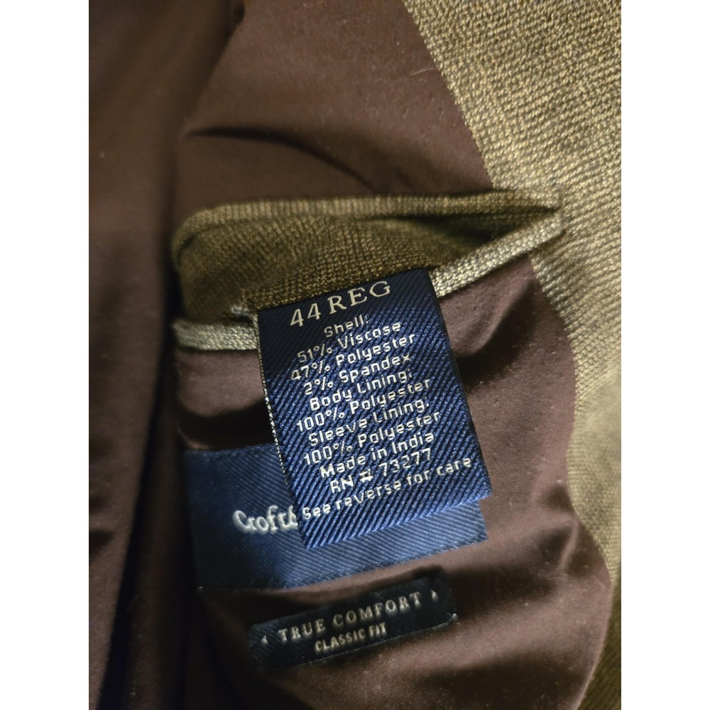 Croft & Barrow Sport Coat Mens 44R Gray Viscose Blend Tweed Classic Fit Stretch - Picture 3 of 12